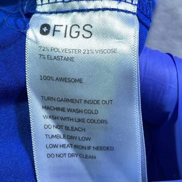 FIGS Royal Blue V Neck Scrub Top Short Sleeve Technical Collection YY - Picture 9 of 11